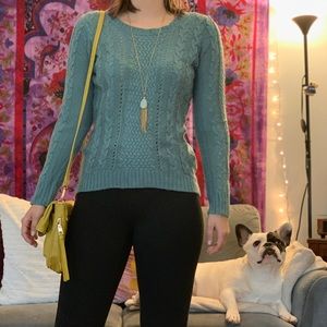 Teal knit sweater